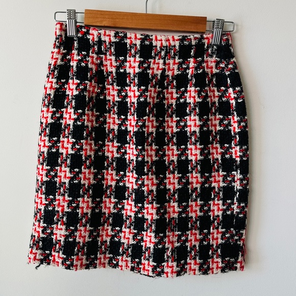 Beautiful Vintage Plaid 2 Pc Double Breasted Tweed Skirt Suit Size 2 - Picture 5 of 13